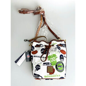 Dooney & Bourke Seahawks Small Drawstring White Purse BGFSH1959